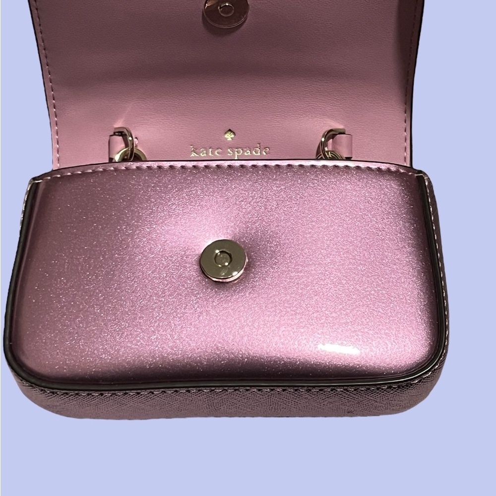 Kate Spade NWOT Kenzie Limited Edition Metallic Card Case Micro Crossbody - Picture 5 of 9